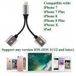 Wholesale New 2-in-1 IP Lighting iOS Splitter Adapter with Charge Port and Headphone Jack for iPhone, iDevice (Rose Gold)